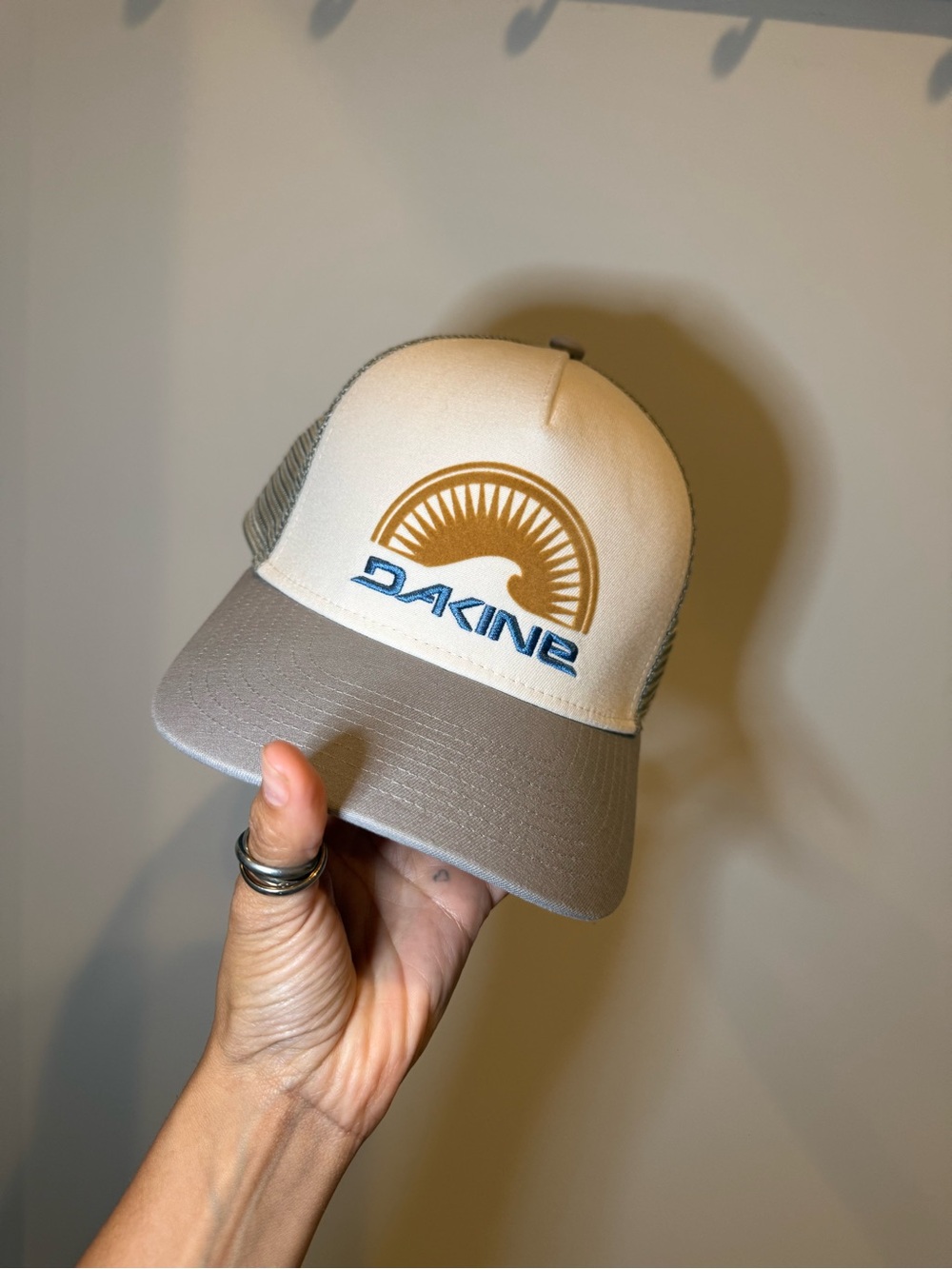 Dakine Taupe, Cream & Gold Trucker Hat with Sunrise Patch